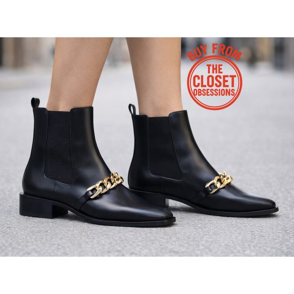 ZARA Black US 8 Square Toe Boots NWT LAST ONE!!! - Picture 3 of 16